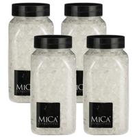 Mica Decorations decoratie stenen / granulaat - 4x - 650 ml - 4-10 mm - transparant