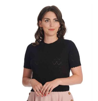 Banned Sweet Gardina Jumper Top Black-M
