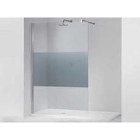 Novellini Giada inloopdouche H 98 100x195cn met muursteun 100cm mat-chroom profiel en helder glas giadah100-1b