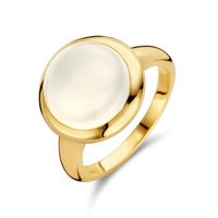 Ring Ronde steen 11,5 mm geelgoud-maansteen 6.18 ct wit