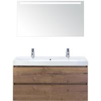 Maxx XL Badmeubelset 120 cm - Tabacco - Wastafel Just Enkel 2 Kraangaten met LED Spiegel