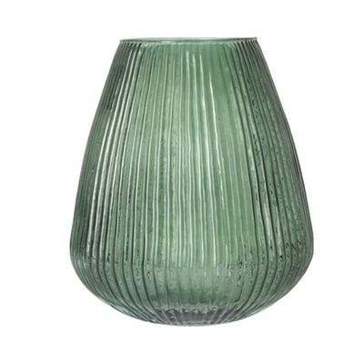 Excellent Houseware glazen vaas / bloemen vazen - groen - 25 x 37 cm