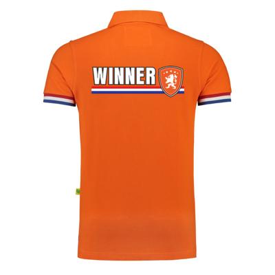 EK / WK supporter poloshirt - heren - oranje - vlag - Leeuw Winner - Koningsdag - grote maat