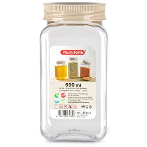 Voorraadpot/bewaarpot - 600 ml - kunststof - beige - B7 x H15 cm   -