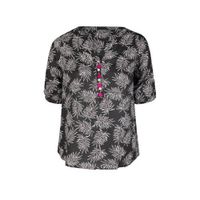 Paprika top met all over print zwart/wit/fuchsia - thumbnail