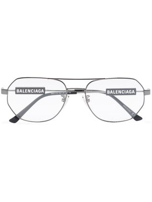 Balenciaga Eyewear lunettes de vue pilote à logo - Gris