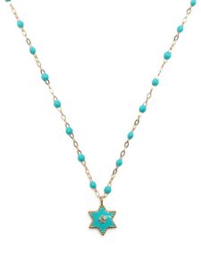 Gigi Clozeau collier Étoile en or 18ct serti de turquoise et de diamants - Bleu