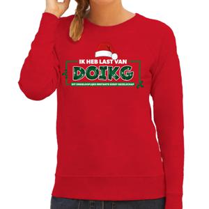 Foute Kersttrui/sweater voor dames - Ik heb last van DOIKG - rood - grappige kerst