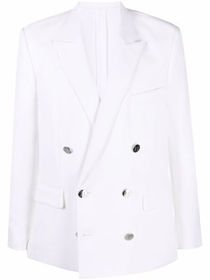 Balmain blazer en crêpe à boutonnière croisée - Blanc