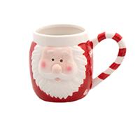 Kerst mok - kerstman - 8 x 11 cm - keramiek - 400 ml - beker - koffiemok/theemok