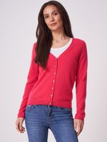 Basic fijngebreid vest met V-hals van biologisch cashmere