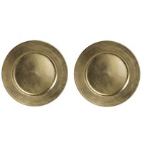 2x Ronde diner/kerstdiner onderborden goud glimmend 33 cm - thumbnail