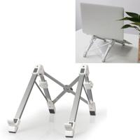 Aluminiumlegering laptop hoogte Extender houder stand vouwen draagbare computer warmte dissipatie beugel grootte: 24.5 x 3.3 x 2.8 cm (wit)
