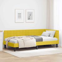 Hoekbedframe met hoofdeinde Geel 90 x 190 cm Fluweel