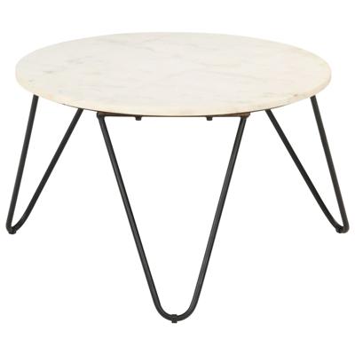 Salontafel 65x65x42 cm echt steen met marmeren textuur wit