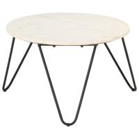 Salontafel 65x65x42 cm echt steen met marmeren textuur wit