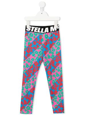 Stella McCartney Kids legging à fleurs - Rose