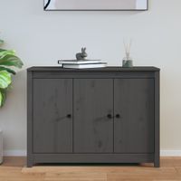 Dressoir 100x35x74 cm massief grenenhout grijs - thumbnail