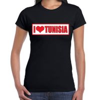 I love Tunisia / Tunesie landen t-shirt zwart dames - thumbnail