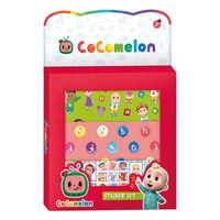 Cocomelon stickerset - 3 vellen en speelachtergrond - creatief speelgoed - thumbnail