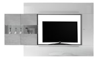 TV-wandmeubel set Cardi in hoogglans wit met grijs beton - thumbnail