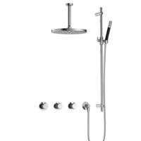 Hotbath Cobber X - CX7067 - Inbouw Regendoucheset - Chroom - 2 Stopkranen - Thermostatisch - Plafondbuis 15 cm - Hoofddouche 300 mm - Staafhanddouche - Glijstang 900 mm - met M106 - Waterbesparend