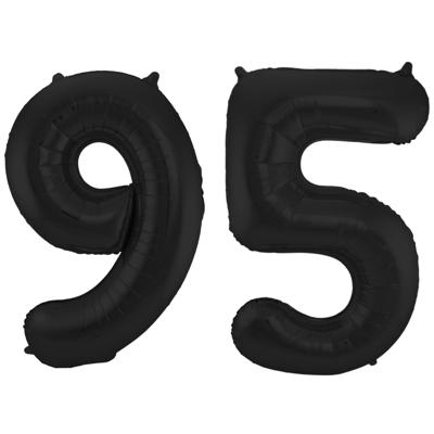 Folat Verjaardag Leeftijd folieballon - 95 jaar - zwart - 86 cm - cijferballon groot Folat Verjaardag Leeftijd folieballon - 95 jaar - zwart - 86 cm - cijferballon groot