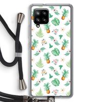 Ananas bladeren: Samsung Galaxy A42 5G Transparant Hoesje met koord Ananas bladeren: Samsung Galaxy A42 5G Transparant Hoesje met koord