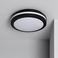 Plafondlamp &apos;Nataly&apos; zwart modern rond E27 fitting 30 cm