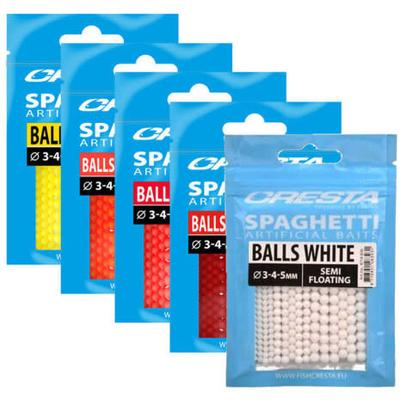 Cresta Cresta Kunstaas Spaghetti Balls / 3, 4 & 5mm White
