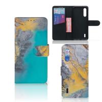 Xiaomi Mi 9 Lite | Bookcase | Marble Blue Gold