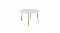 Tafel 9311 rond - 120 cm. - Alu - Wit - Beuken naturel - thumbnail