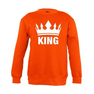Oranje Koningsdag King trui jongens en meisjes 142/152 (11-12 jaar)  -