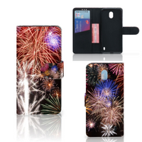 Nokia 1 Plus Wallet Case met Pasjes Vuurwerk - thumbnail