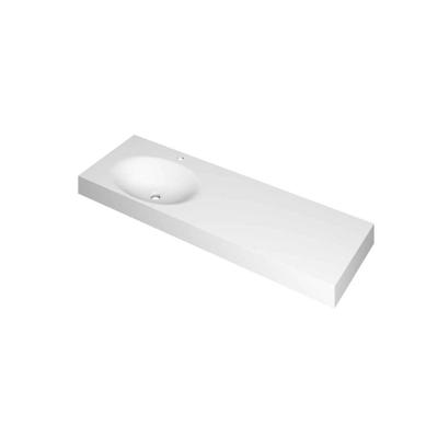 INK Smooth Wastafel Polystone Links met 1 Kraangat - 1400x450x90 mm - Mat Wit