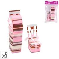 Geschenkverpakking Chair roze/bruin set van 6 | 24 stuks