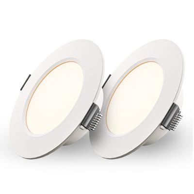 Set van 2 Georgia LED Inbouwspots - 3W 300lm - Rond - 2700K - Ø100 mm - IP20 - Wit