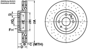 Remschijf ATE, Remschijftype: Geperforeerd / Geventileerd, u.a. für Abarth