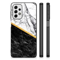 Samsung Galaxy A23 Marmeren Print Telefoonhoesje Marmer Wit Zwart - Origineel Cadeau Man