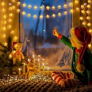 Kerst Snoep Guirlande Verlichting 2M 20Leds Kerst Sneeuwpop Fee Lichtslingers Batterij Aangedreven Kerst Vakantie Feest Tuin Boom woondecoratie Lightinthebox