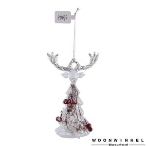 Christmas Rhys silver glass tree with deer head S