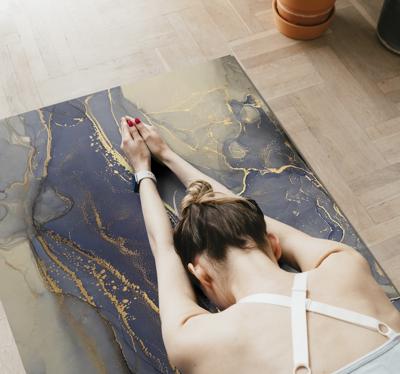 Navy blauwe rots stenen structuur vinyl tapijt