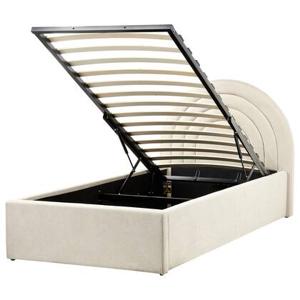 Beliani - ANET - Bed met opbergruimte - Beige - 90 x 200 cm - Stof
