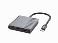 Gembird A-CM-COMBO3-05 USB Type-C 3-in-1 multiport-adapter (USB-poort + HDMI + USB-C-video), spacegrijs