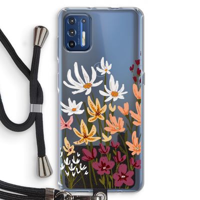 Painted wildflowers: Motorola Moto G9 Plus Transparant Hoesje met koord