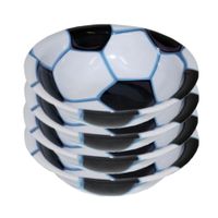 4x stuks voetbal bordjes kom/schaaltje van plastic 17,5 cm