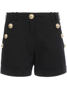 Balmain short en piqué à coupe courte - Noir