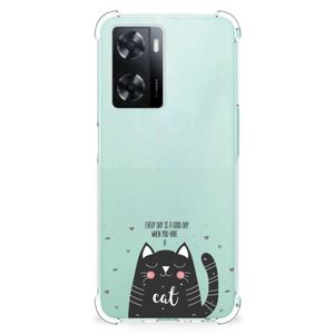 OPPO A57 | A57s | A77 4G Stevig Bumper Hoesje Cat Good Day