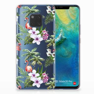 Huawei Mate 20 Pro TPU Hoesje Flamingo Palms