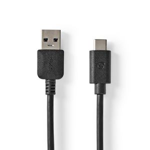 Nedis CCGW61650BK10 USB-kabel 1 m USB 3.2 Gen 2 (3.1 Gen 2) USB A USB C Zwart